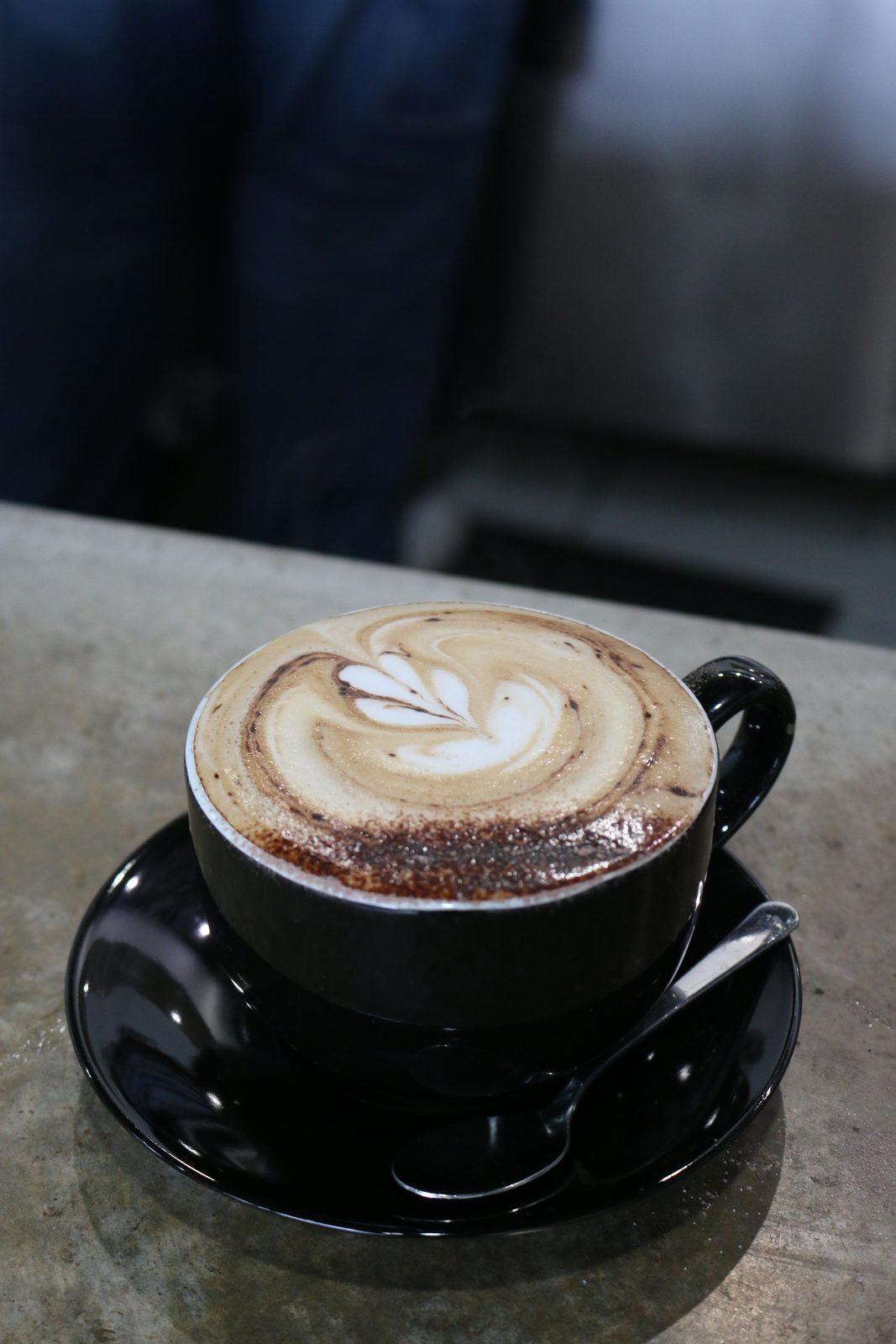 Latte art shot for a local café client