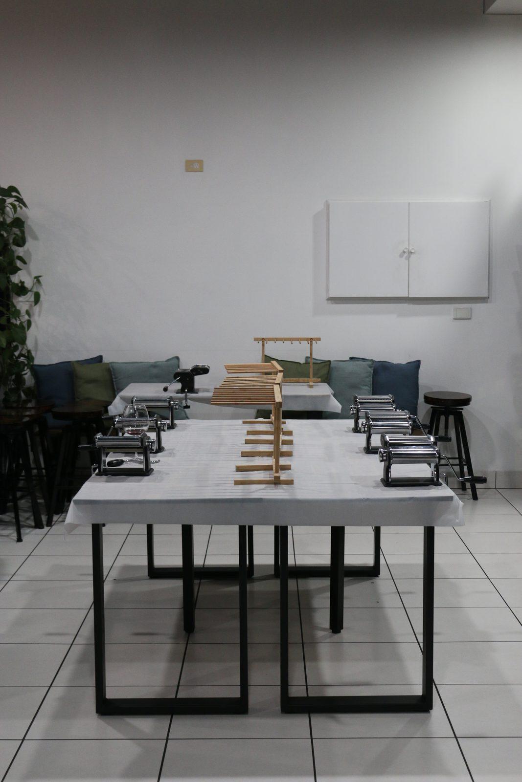 Workshop space set up for a client event shoot